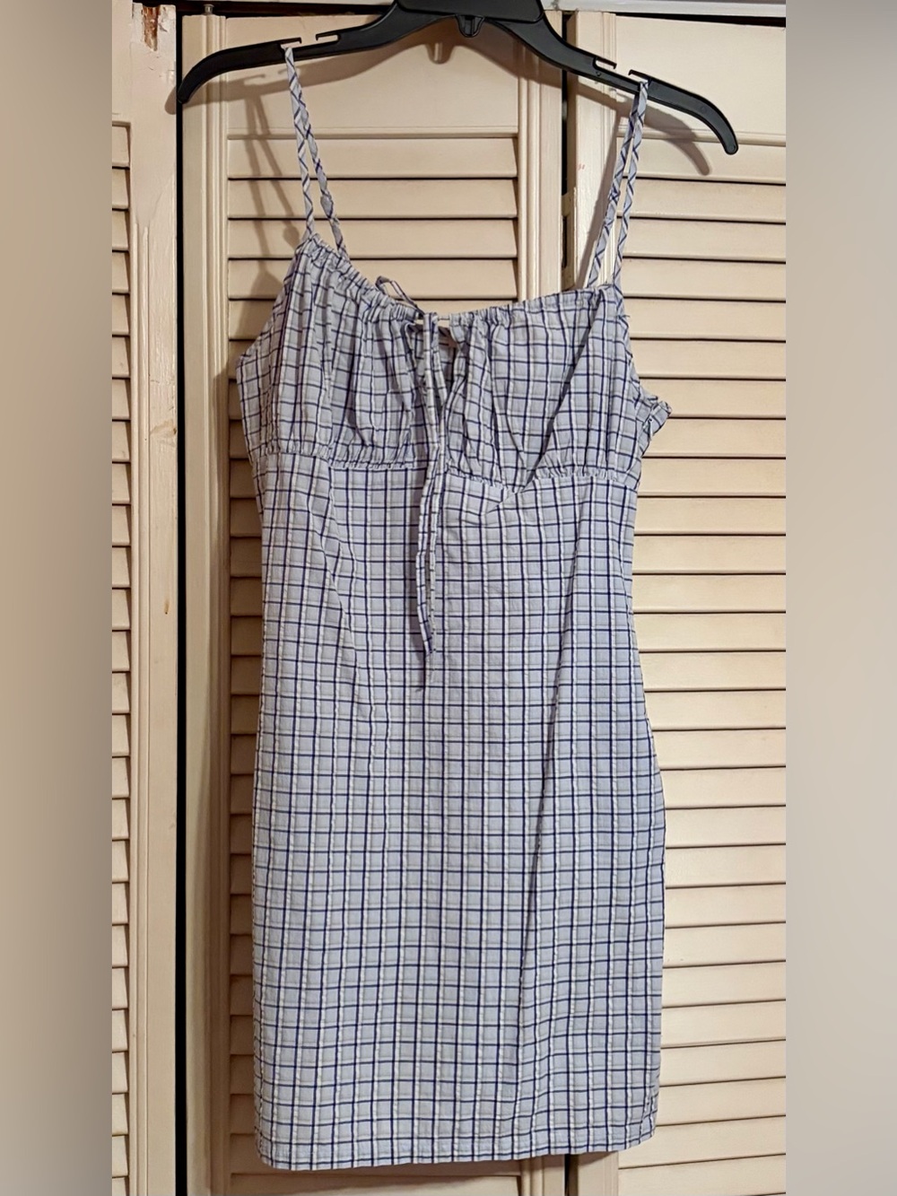 Blue Plaid Mini Dress